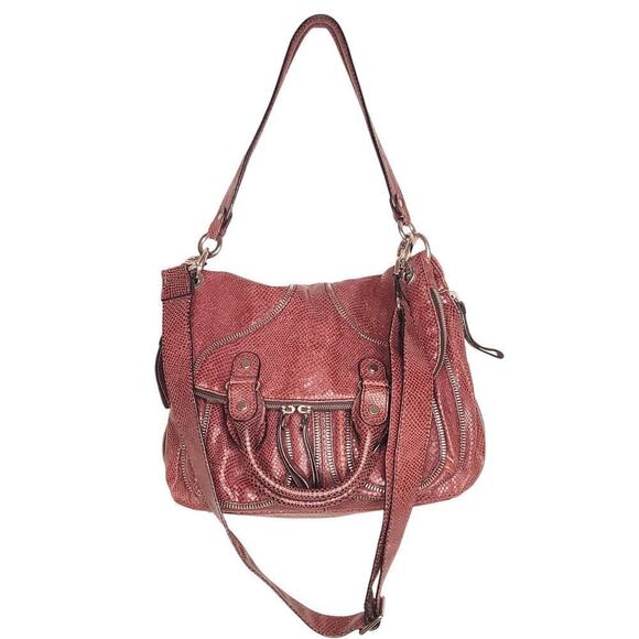 LOCKHEART Authentic Brown Leather Satchel Crossbody Shoulder Bag - Picture 1 of 10